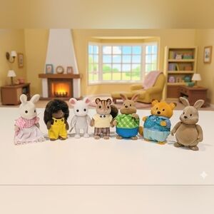 VINTAGE Calico Critters Mixed Lot - Whimsical Starter Set Of 7